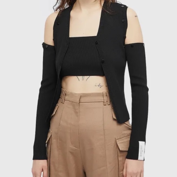 Rokh Cut Out Cardigan And Bra Top WORN ONCE - Picture 2 of 8